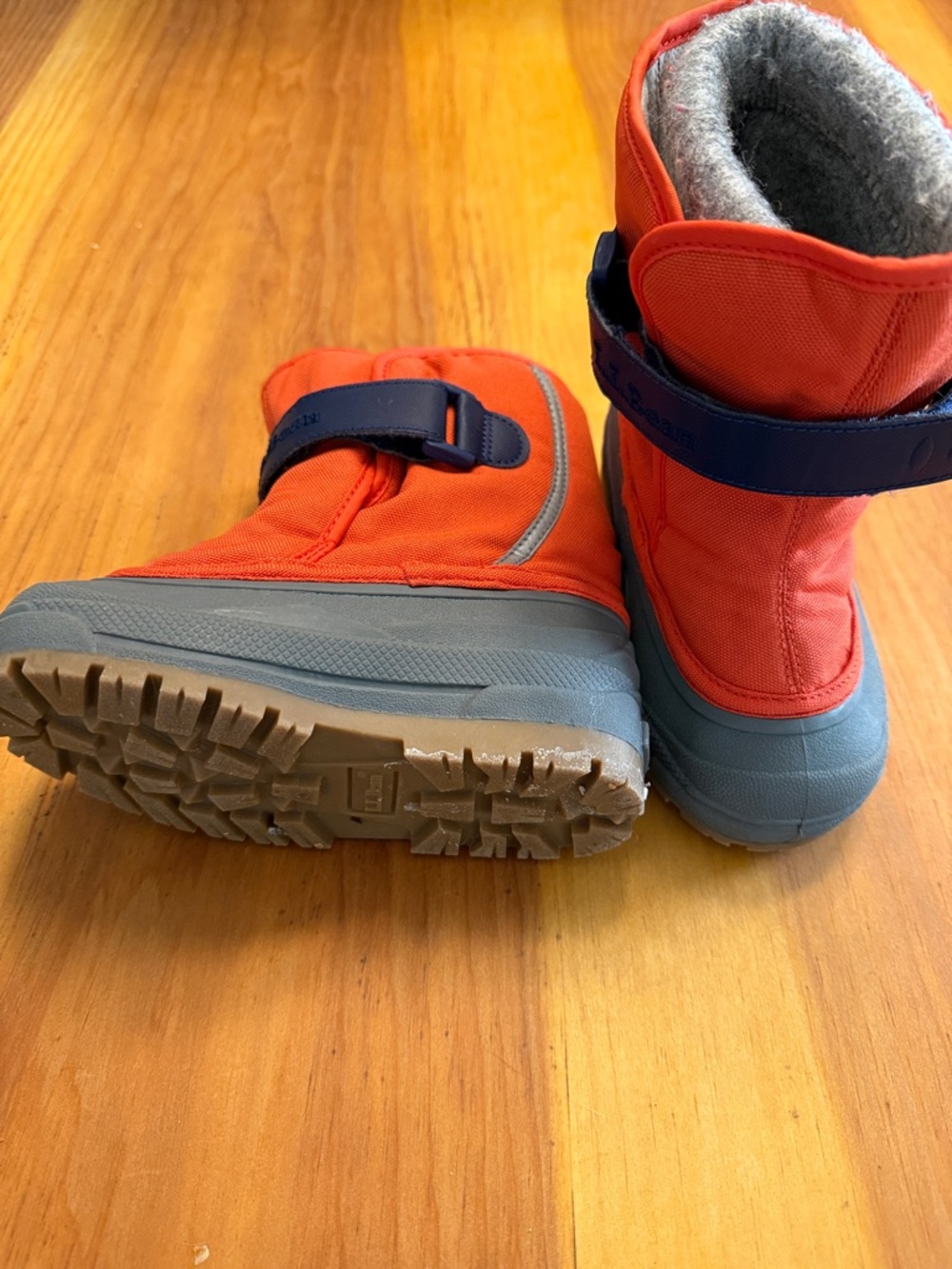 L.L. Bean Kids Orange and Blue Insulated Snow Boots